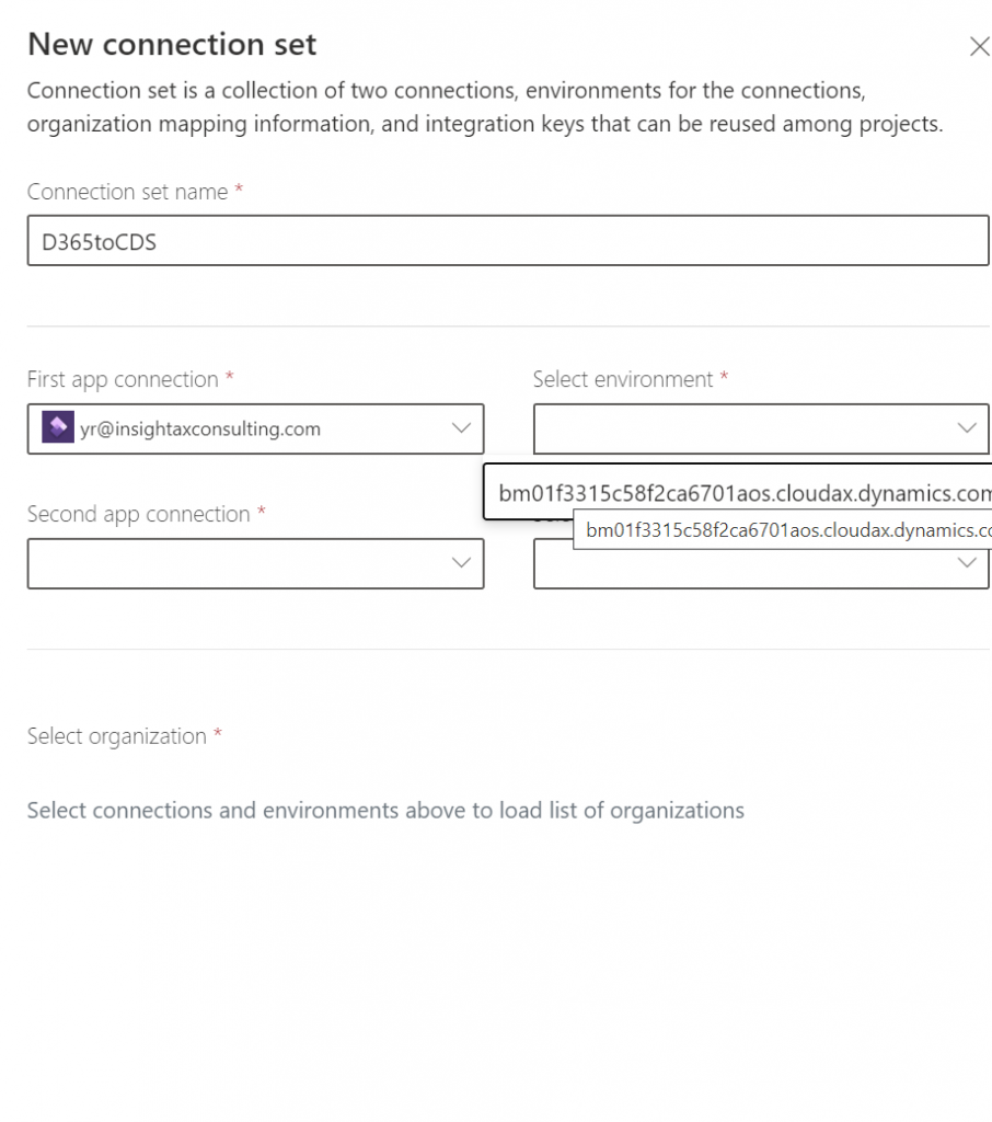 Selecting D365 F&O connector