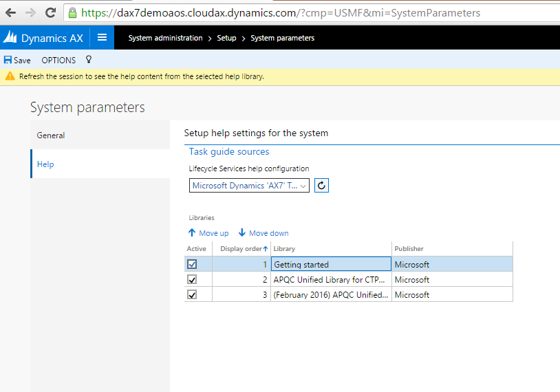 User help menu with task recordings